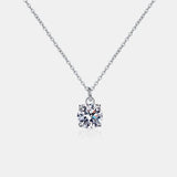 1 Carat Moissanite 925 Sterling Silver Necklace - Trendsi