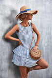 Striped Layered Sleeveless Dress - Trendsi