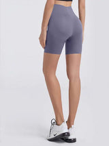 Wide Waistband Sports Shorts - Trendsi - Flyclothing LLC