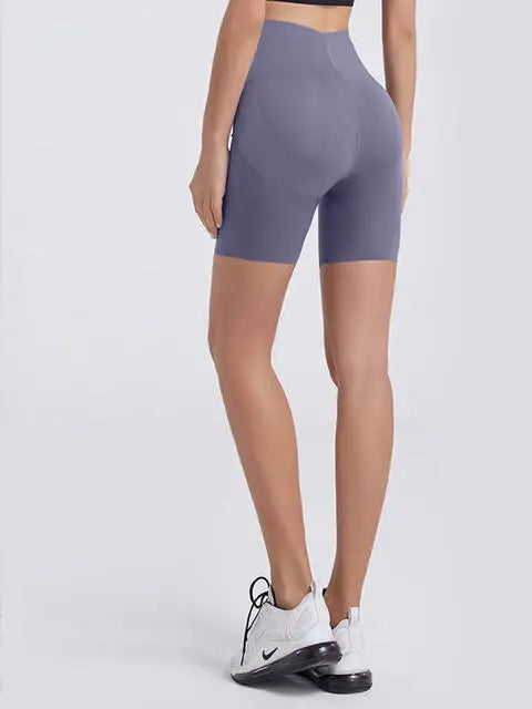 Wide Waistband Sports Shorts - Trendsi - Flyclothing LLC