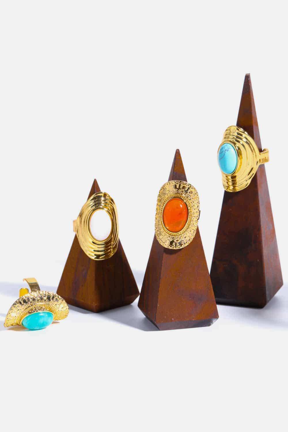 Natural Stone Copper Ring - Trendsi - Flyclothing LLC