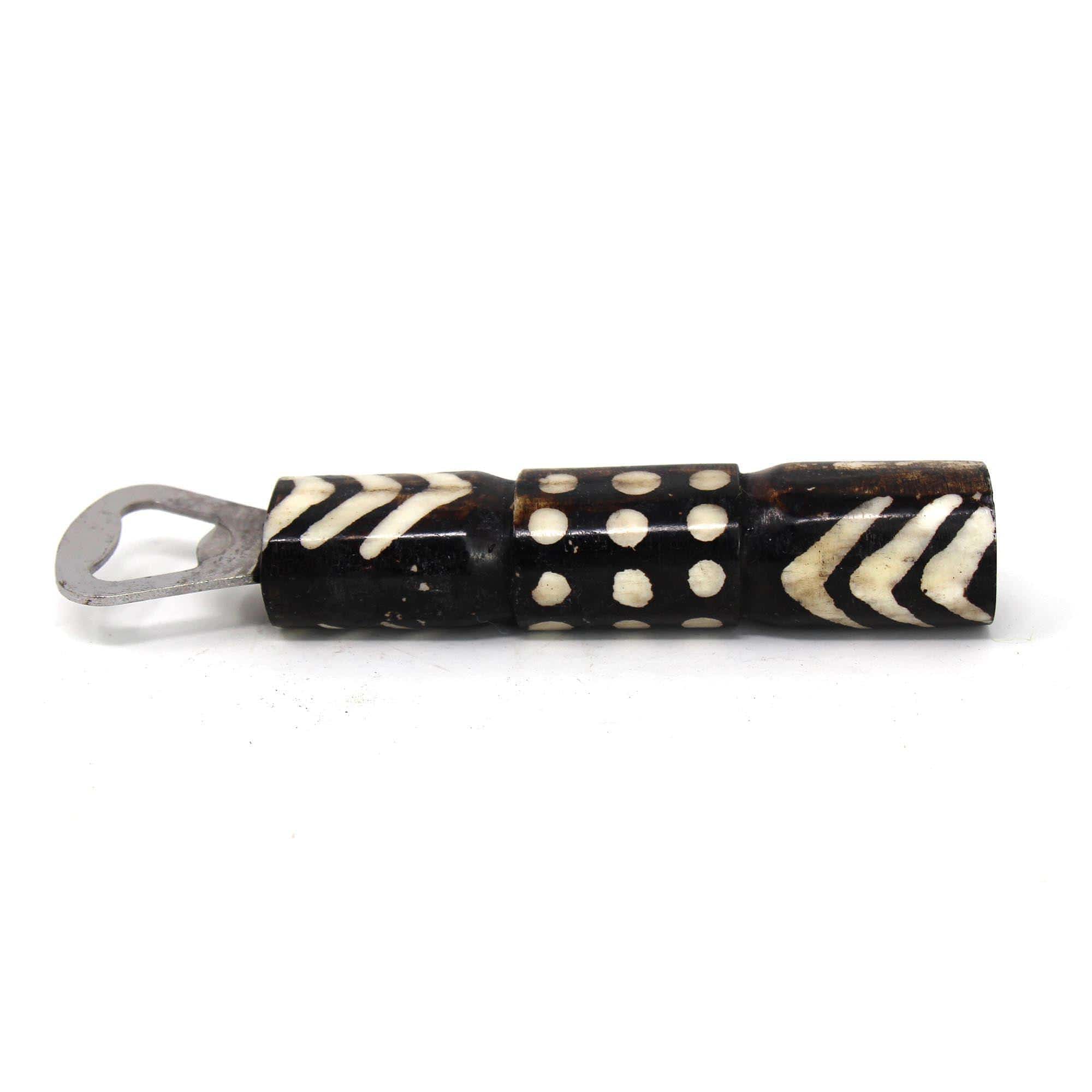 African Batik Bone Bottle Opener, Mixed Designs - Jedando
