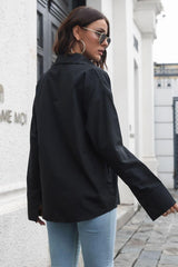 Dropped Shoulder Longline Shirt - Trendsi