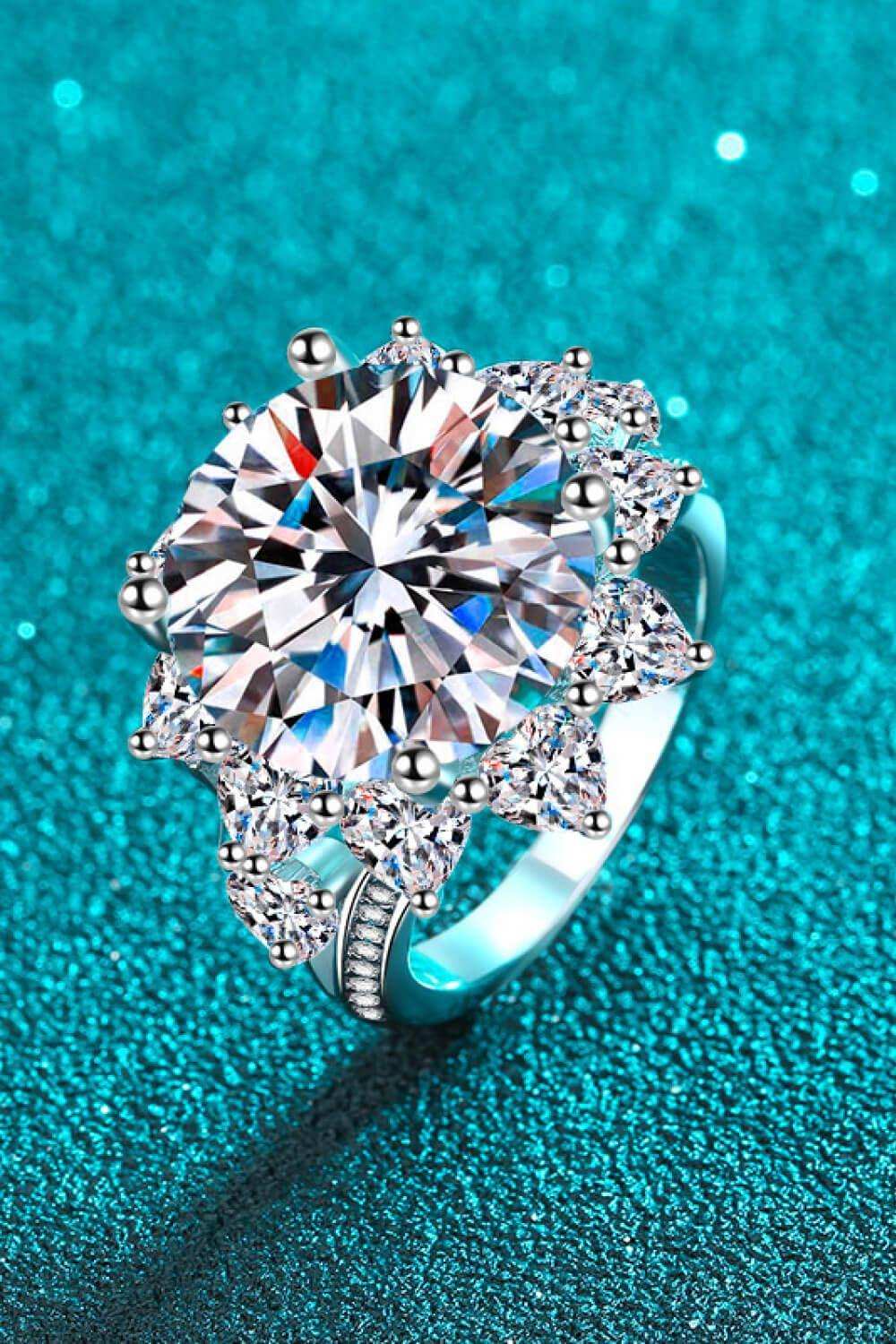 10 Carat Moissanite Flower-Shaped Ring - Trendsi - Flyclothing LLC