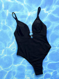 Crisscross Spaghetti Strap Plunge One-Piece Swimwear - Trendsi