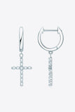 925 Sterling Silver Moissanite Cross Earrings - Trendsi