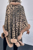 Leopard Open Front Poncho - Trendsi