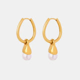 Titanium Steel Huggie Earrings - Trendsi - Flyclothing LLC