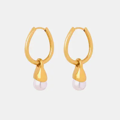 Titanium Steel Huggie Earrings - Trendsi - Flyclothing LLC
