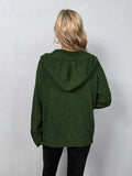 Button-Down Long Sleeve Hooded Sweater - Trendsi - Flyclothing LLC