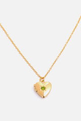 Zircon Heart Shape 14K Gold-Plated Pendant Necklace - Trendsi - Flyclothing LLC