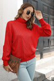 Cable-Knit Turtleneck Sweater - Trendsi