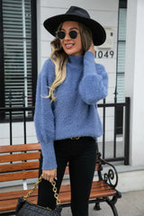 Turtle Neck Long Sleeve Pullover Sweater - Trendsi - Flyclothing LLC
