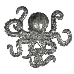 Octopus Nautical Haitian Steel Drum Wall Art x 16 - Haitian Artisans