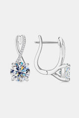 4 Carat Moissanite 925 Sterling Silver Earrings - Trendsi - Flyclothing LLC