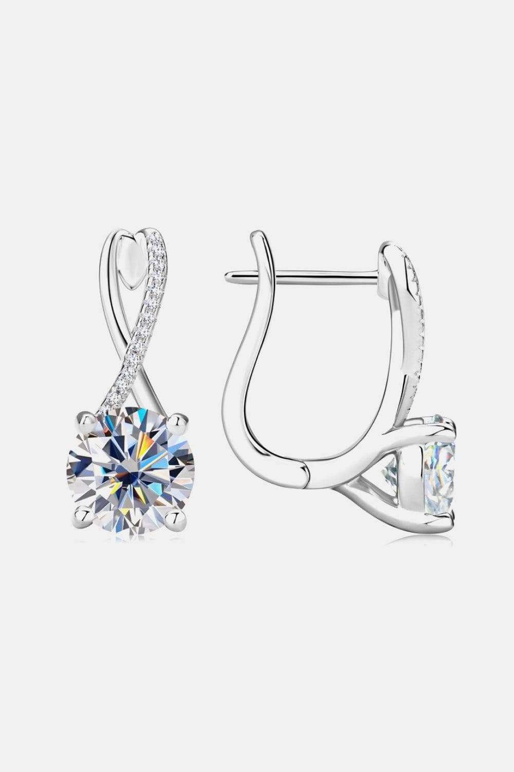4 Carat Moissanite 925 Sterling Silver Earrings - Trendsi - Flyclothing LLC