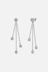 1.2 Carat Moissanite Layered Chain Earrings - Trendsi - Flyclothing LLC