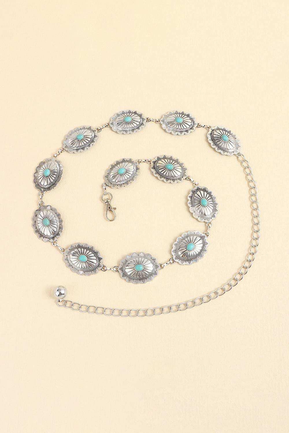 Vintage Turquoise Alloy Belt - Trendsi - Flyclothing LLC