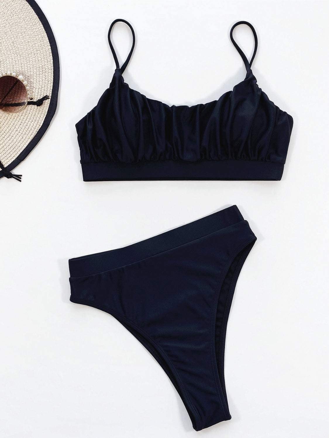Adjustable Strap Ruched Two-Piece Swim Set - Trendsi - Flyclothing LLC
