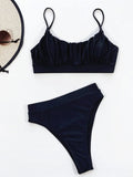 Adjustable Strap Ruched Two-Piece Swim Set - Trendsi