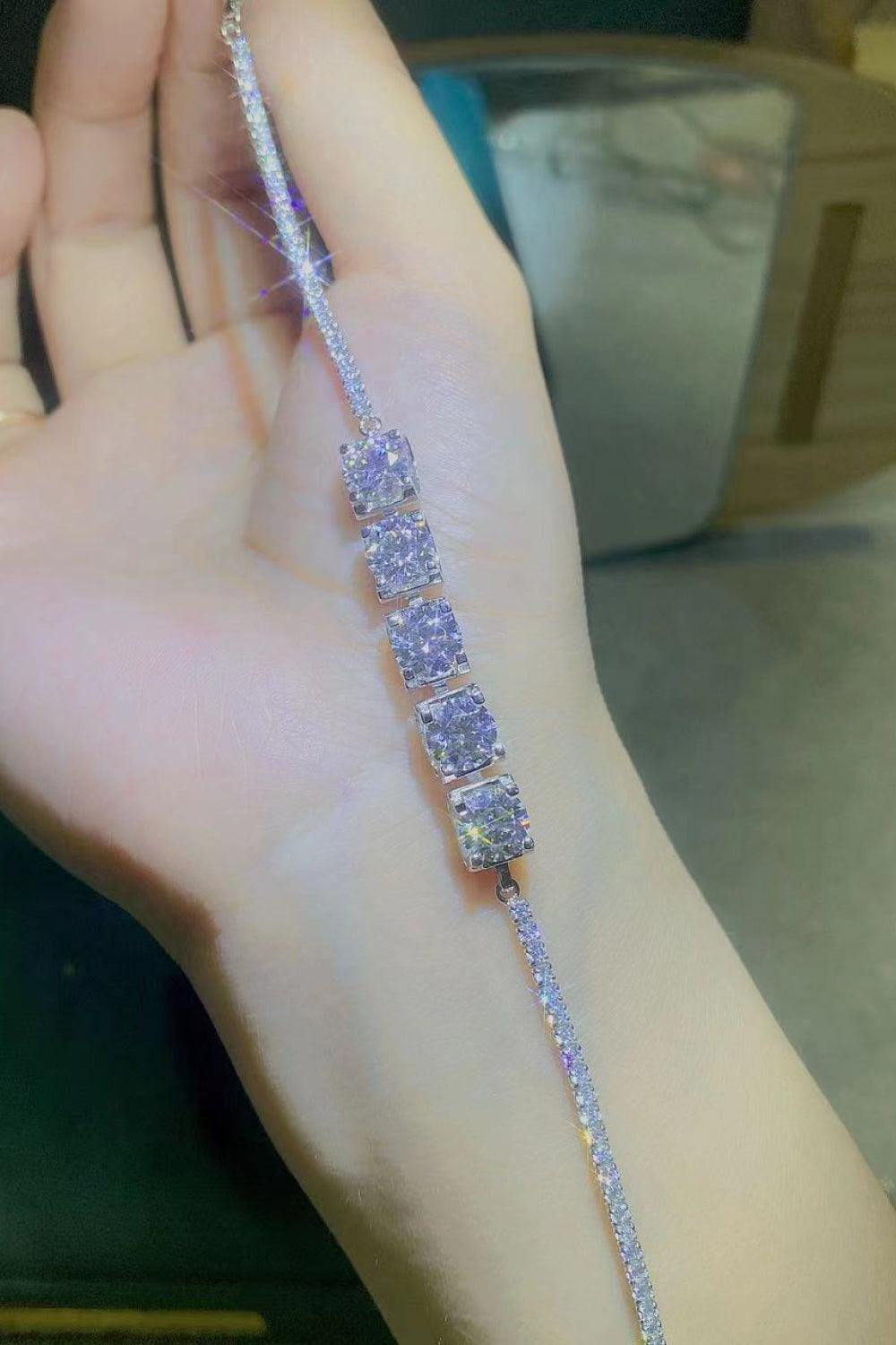 5 Carat Moissanite Lobster Clasp Bracelet - Trendsi