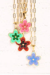 Flower Pendant Stainless Steel Necklace - Trendsi - Flyclothing LLC