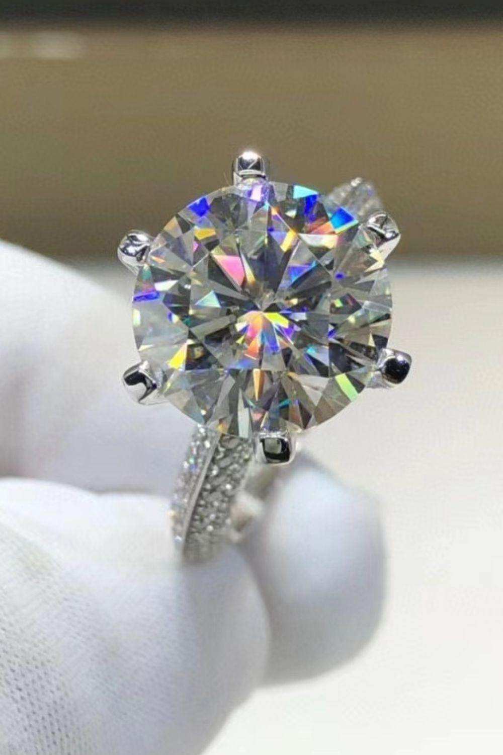 5 Carat Moissanite 6-Prong Ring - Trendsi - Flyclothing LLC