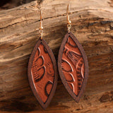 Geometrical Shape Wooden Dangle Earrings - Trendsi - Flyclothing LLC
