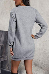 Textured Decorative Button Mini Dress - Trendsi - Flyclothing LLC