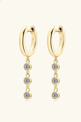 Moissanite Decor 925 Sterling Silver Earrings - Trendsi - Flyclothing LLC