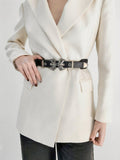 Double Buckle PU Leather Belt - Trendsi