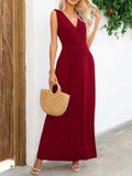 Surplice Neck Sleeveless Maxi Dress - Trendsi - Flyclothing LLC