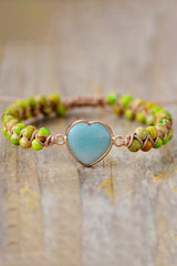 Handmade Heart Shape Natural Stone Bracelet - Trendsi