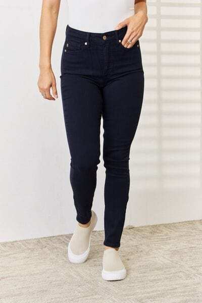 Judy Blue Full Size Garment Dyed Tummy Control Skinny Jeans - Trendsi - Flyclothing LLC