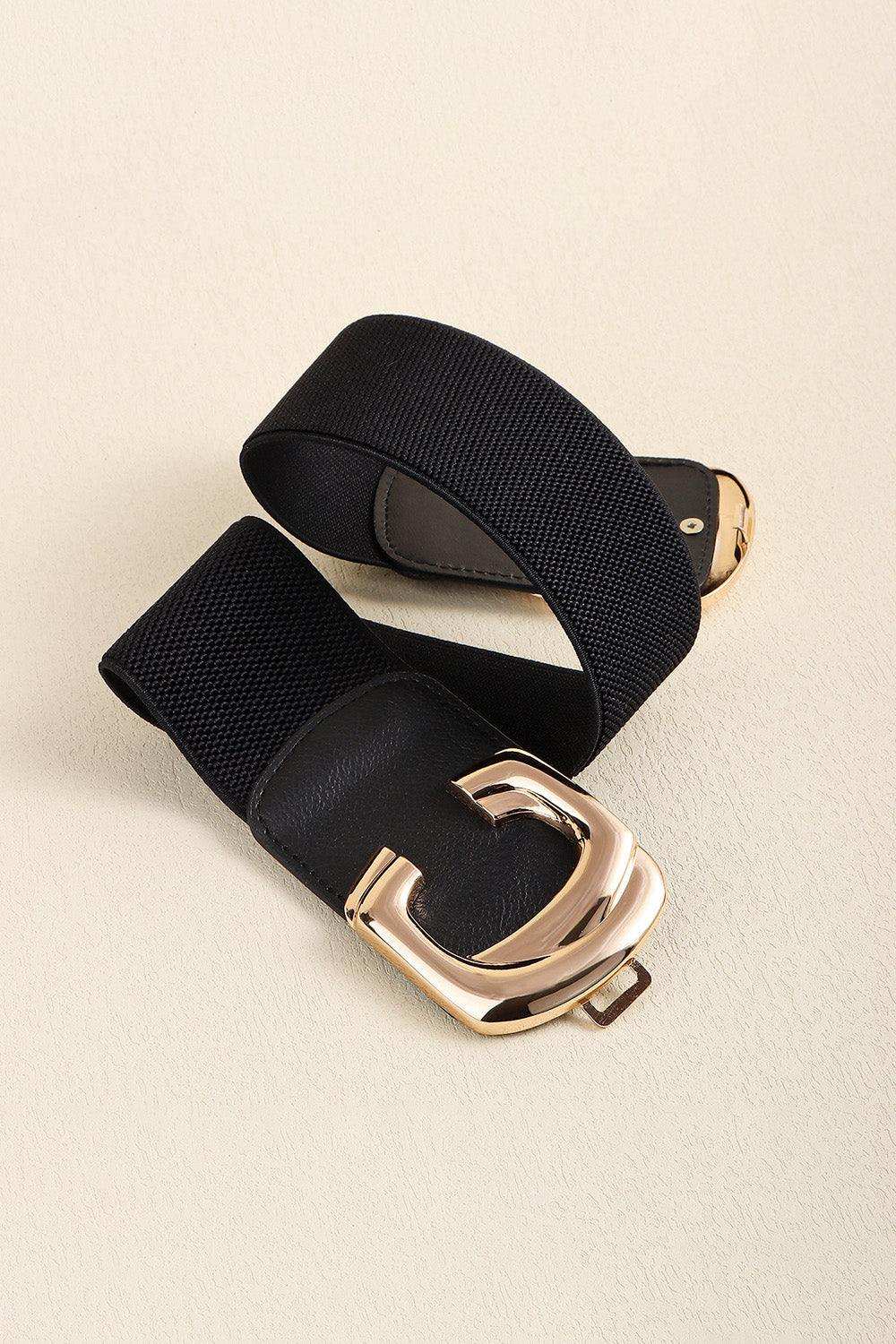 Zinc Alloy Buckle Elastic Wide Belt - Trendsi - Flyclothing LLC