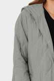 Snap Down Hooded Slit Winter Coat - Trendsi - Flyclothing LLC