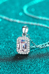 Square Moissanite Pendant Chain Necklace - Flyclothing LLC
