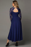 Lace High-Low V-Neck Dress - Trendsi