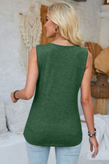 Lace Detail V-Neck Tank - Trendsi - Flyclothing LLC