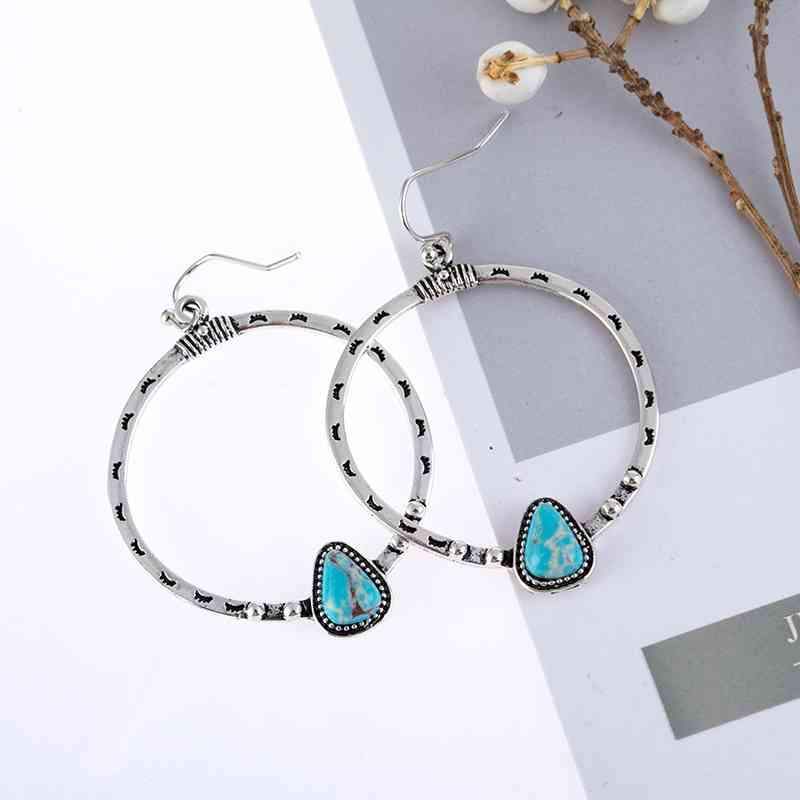 Artificial Turquoise Drop Earrings - Trendsi - Flyclothing LLC