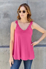 Basic Bae Full Size Lace Detail V-Neck Cutout Cami - Trendsi - Flyclothing LLC
