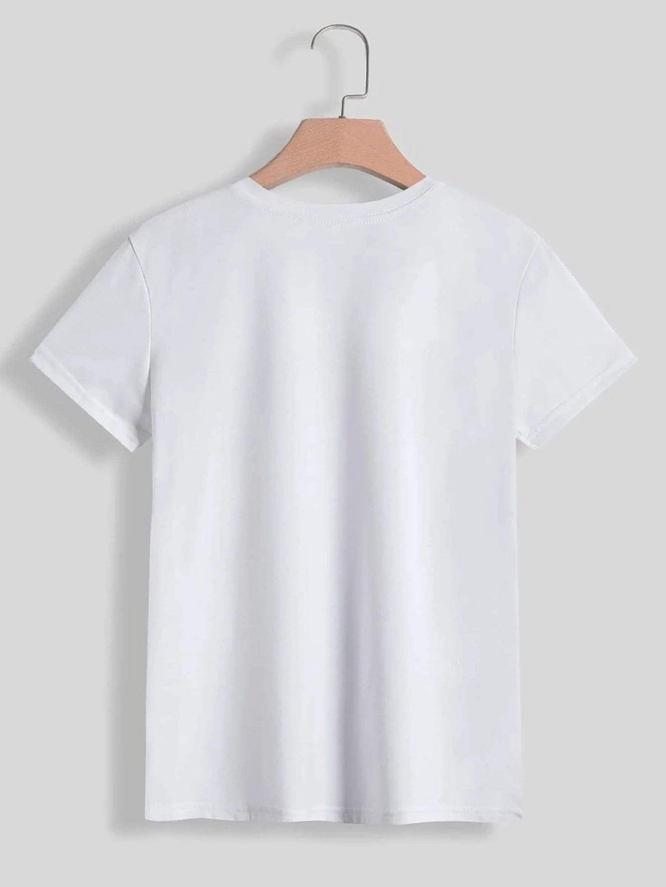 LUCKY Round Neck Short Sleeve T-Shirt - Trendsi - Flyclothing LLC