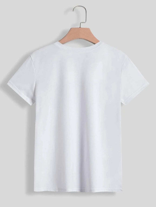 LUCKY Round Neck Short Sleeve T-Shirt - Trendsi - Flyclothing LLC