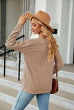 Decorative Button V-Neck Long Sleeve T-Shirt - Trendsi - Flyclothing LLC