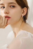 Moissanite 925 Sterling Silver Connected Earrings - Trendsi - Flyclothing LLC