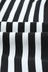Striped Tie-Waist Frill Trim V-Neck Dress - Flyclothing LLC