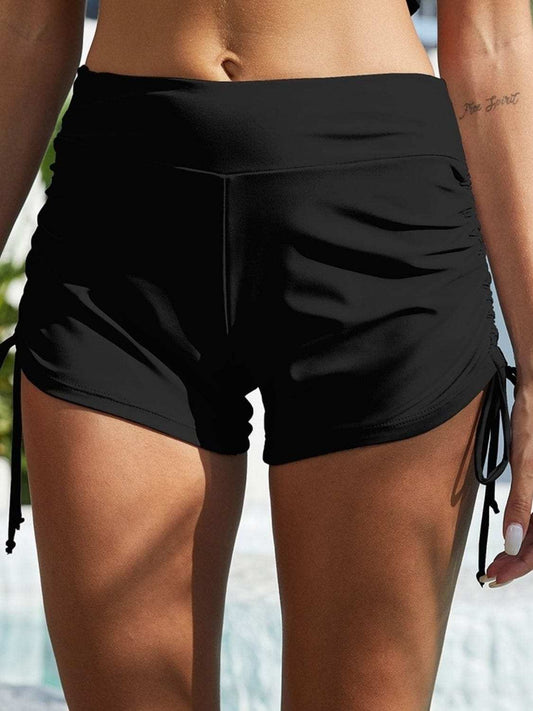 Drawstring Mid-Rise Waist Swim Shorts - Trendsi - Flyclothing LLC