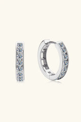 Moissanite 925 Sterling Silver Huggie Earrings - Trendsi - Flyclothing LLC