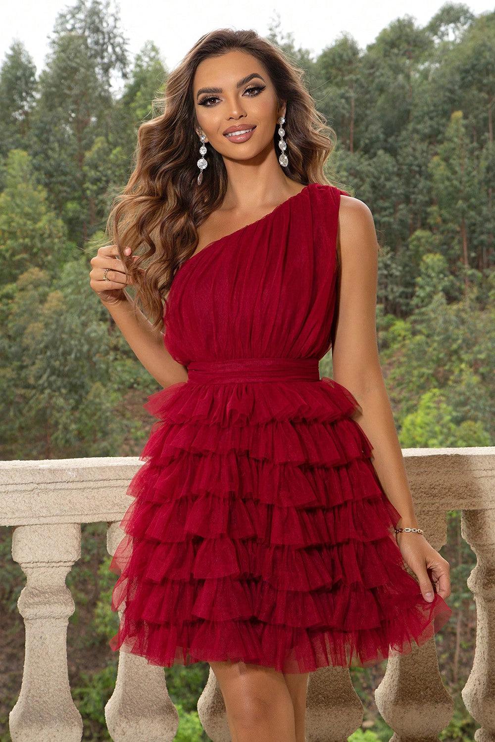 One-Shoulder Sleeveless Dress - Trendsi
