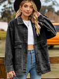 Dropped Shoulder Denim Jacket with Pockets - Trendsi - Flyclothing LLC